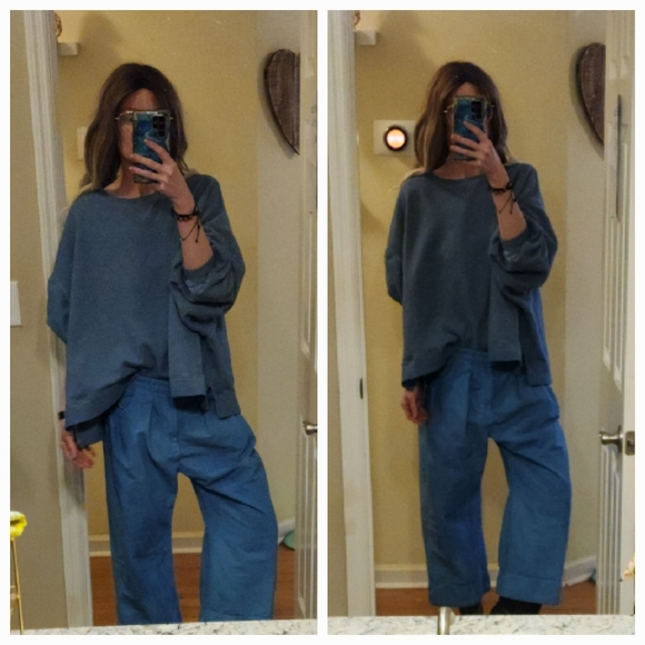 OOAK CUSTOM HAND DYED Free People Sweet Talk Chino Barrel Pants - Picture 3 of 4